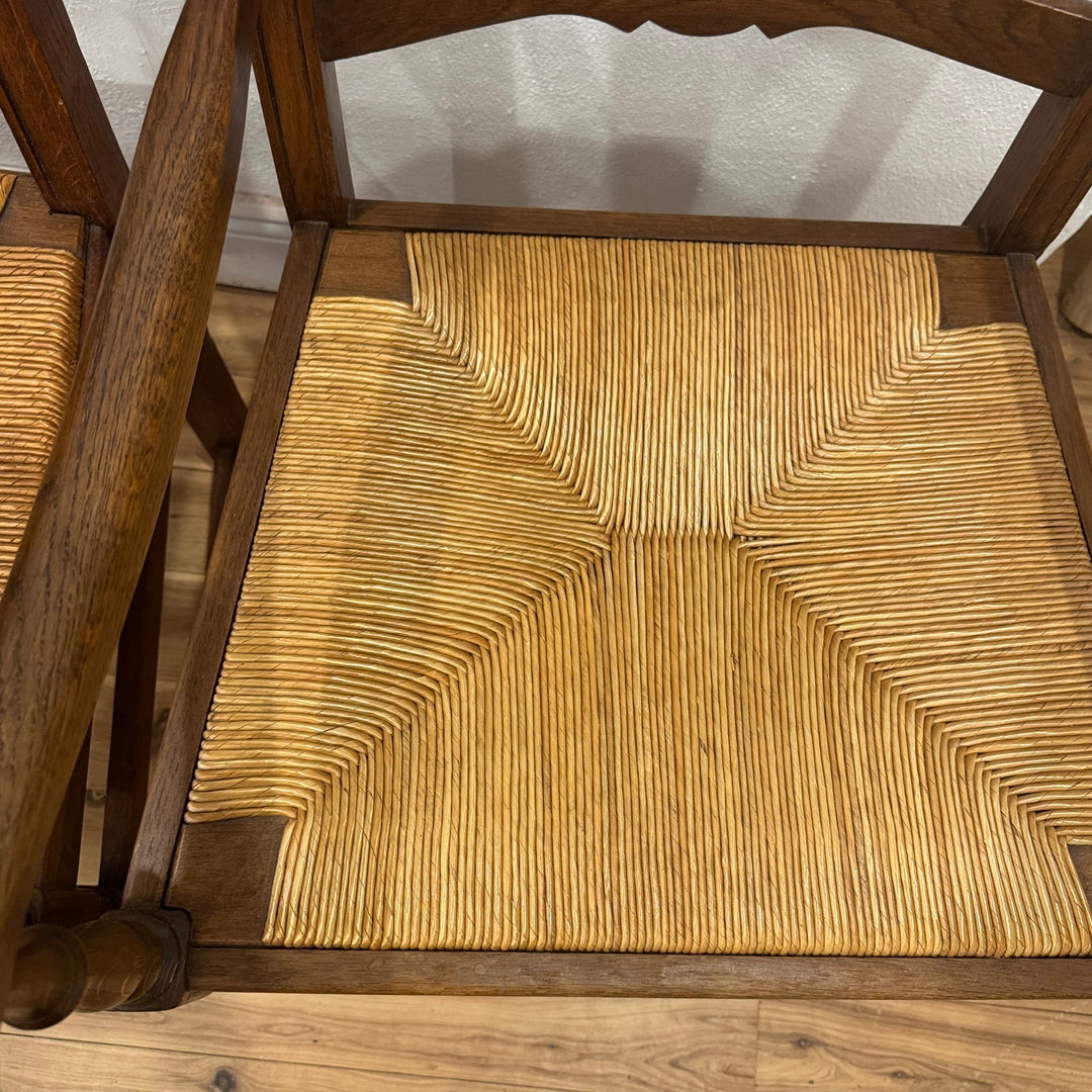 Water Tiger Furniture Ladderback Rush Arm Chairs | French Furniture . Set of 2