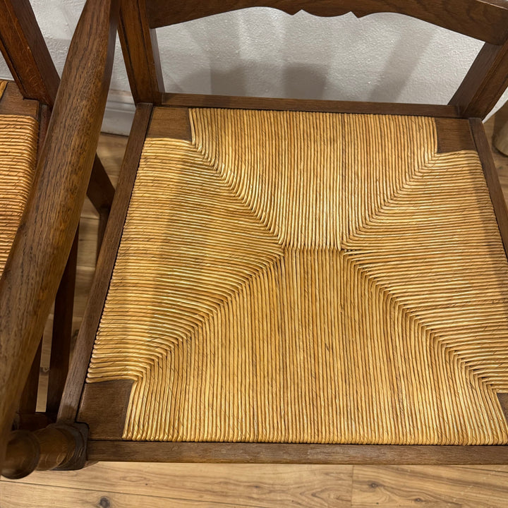 Water Tiger Furniture Ladderback Rush Arm Chairs | French Furniture . Set of 2