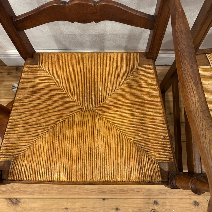 Water Tiger Furniture Ladderback Rush Arm Chairs | French Furniture . Set of 2