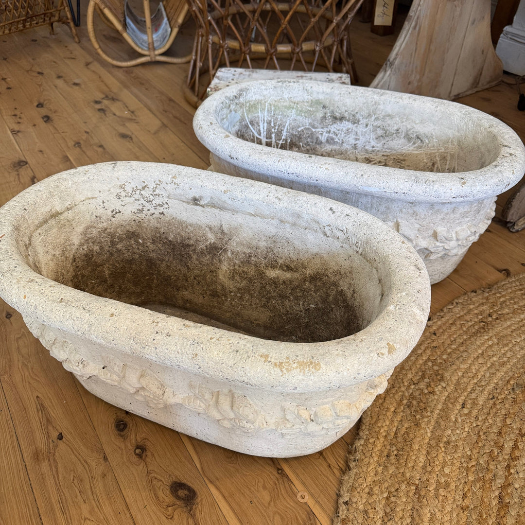 Water Tiger Furniture Antique French White Planters - Unique Pots