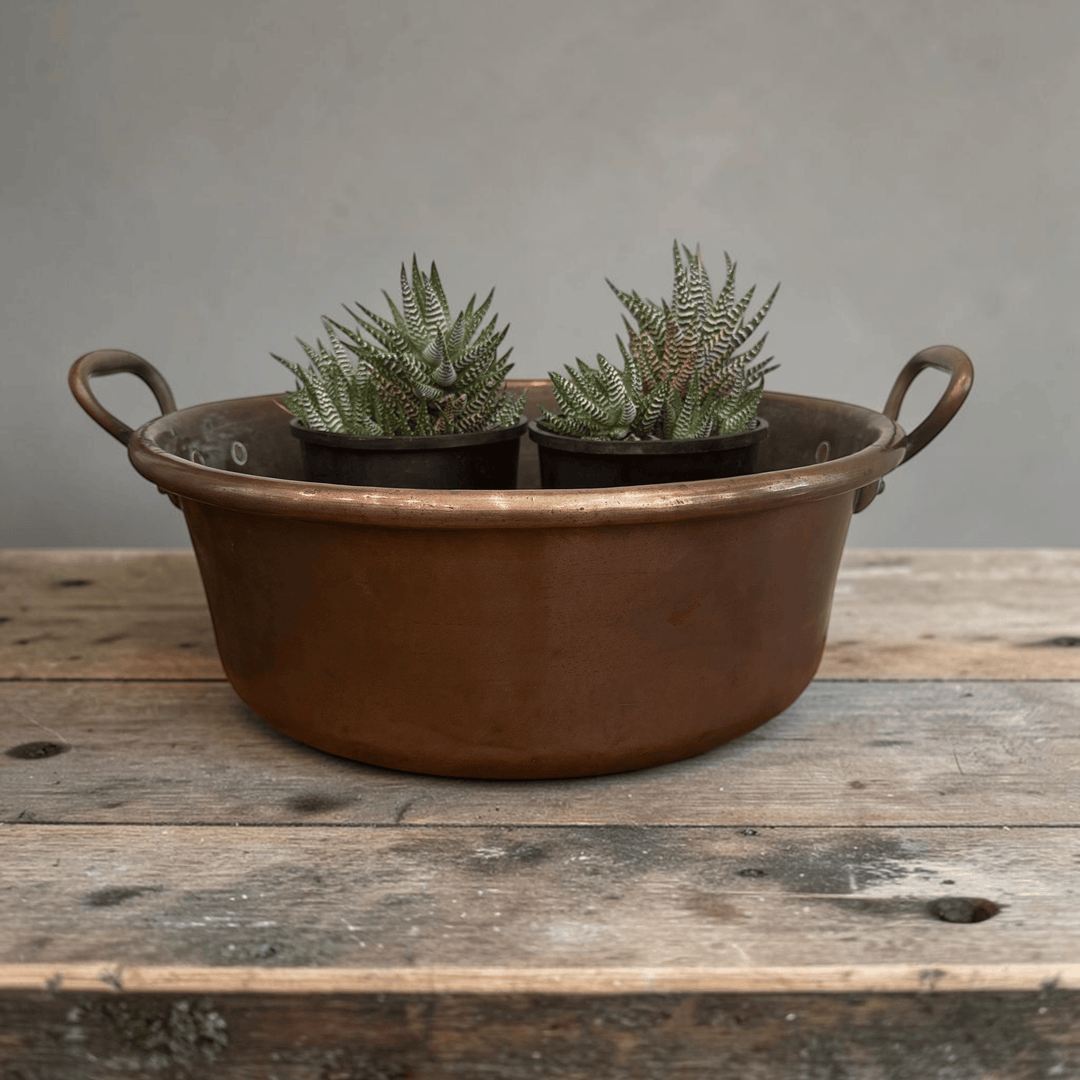 Water Tiger France Antique Copper Jam Basin With Handles