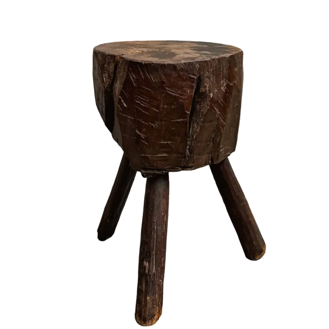 Water Tiger Furniture 19th Century French Provincial Rustic Elm Chopping Block Table