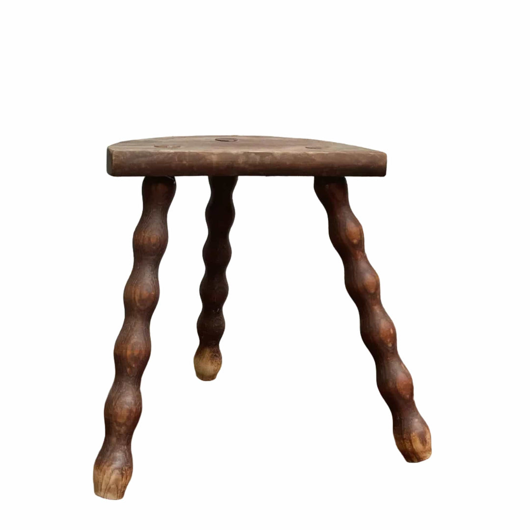 Water Tiger Furniture Half Moon Three Legged Bobbin Stool