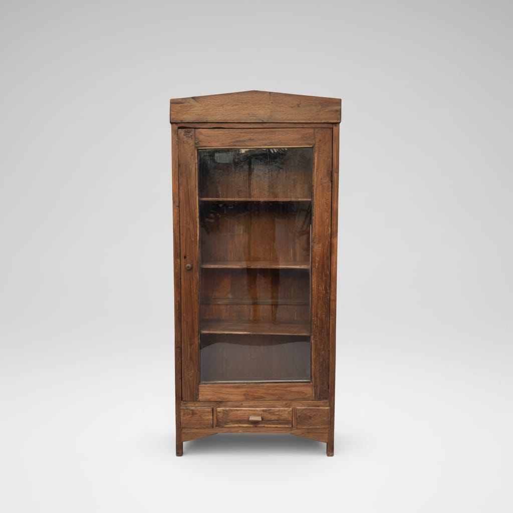 Water Tiger Furniture Glass and Teak Cabinet From Java