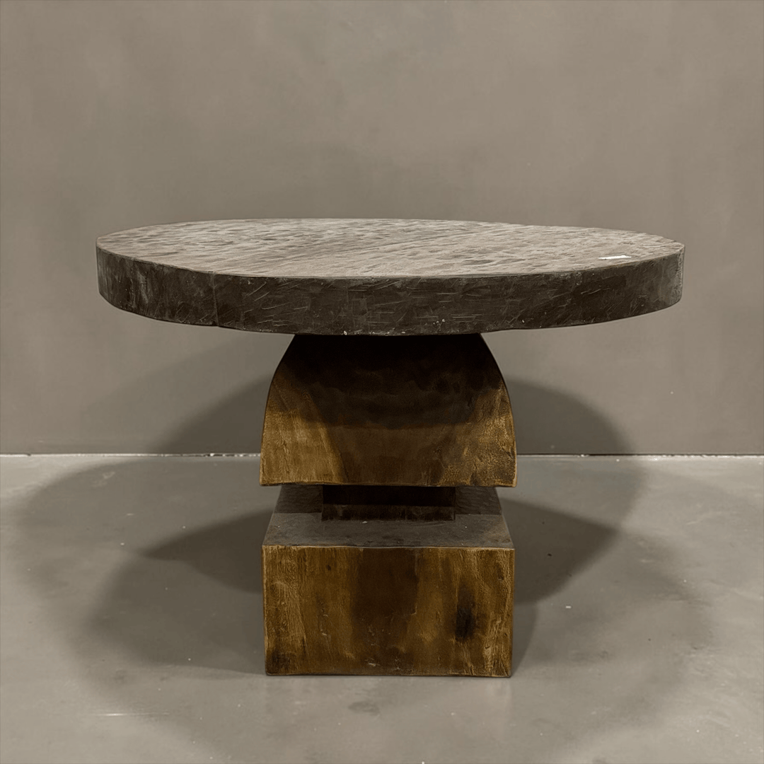 Water Tiger Furniture Organic Teak Round Table With Thick Pedestal