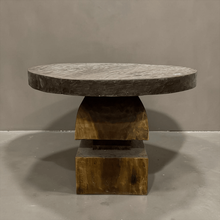 Water Tiger Furniture Organic Teak Round Table With Thick Pedestal