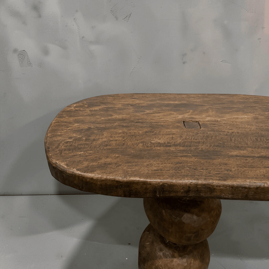 Water Tiger Furniture Organic Teak Round Table On Sculptured Base