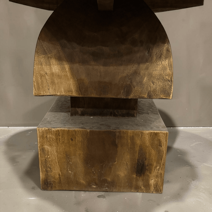 Water Tiger Furniture Organic Teak Round Table With Thick Pedestal