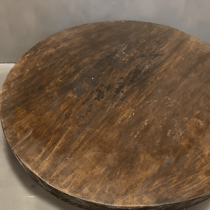 Water Tiger Furniture Organic Teak Round Table With Thick Pedestal