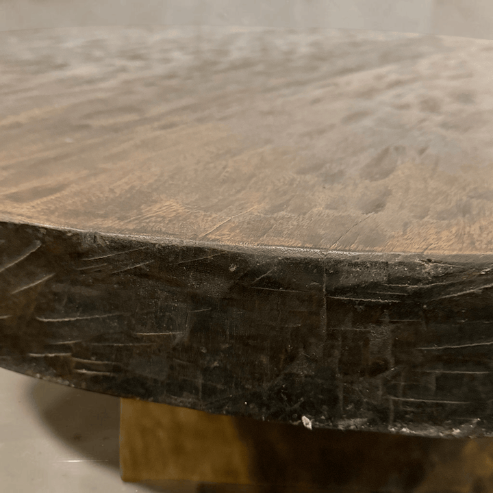 Water Tiger Furniture Organic Teak Round Table With Thick Pedestal