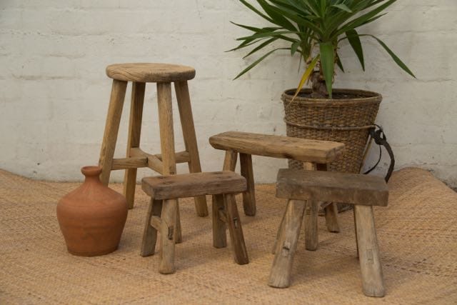 Water Tiger Furniture Vintage Chinese Elm Mini Stools